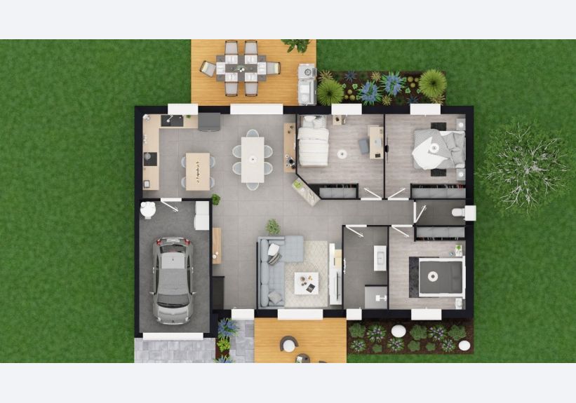 Image du modèle de maison Cannelle 87 vue de dessus