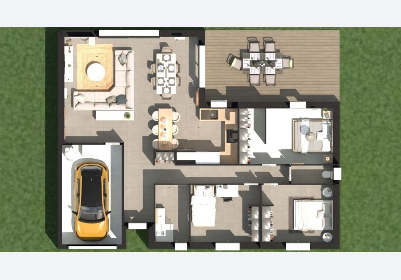 Image du modèle de maison Lila dessus