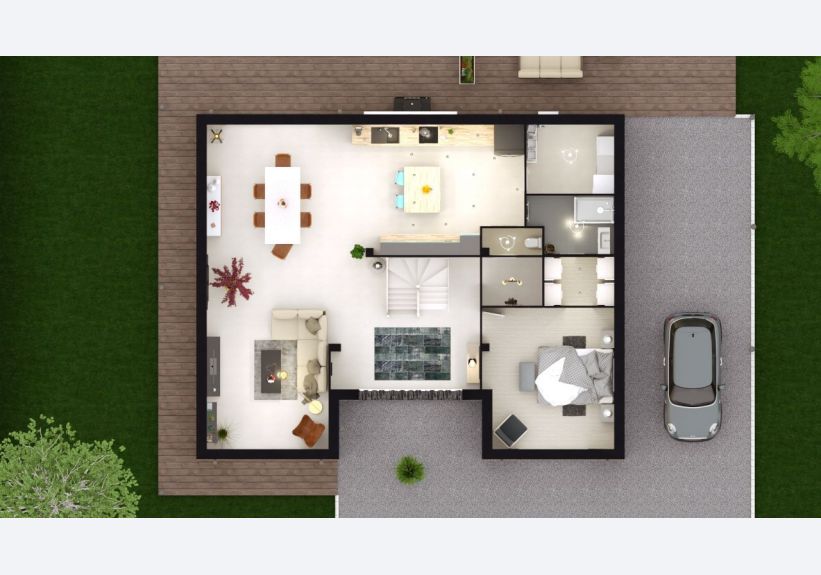 Image du modèle de maison HIBISCUS 5 - 208 - DESSUS RDC