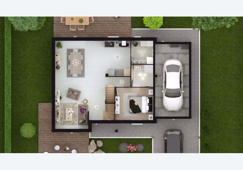 Image du modèle de maison TILIA 3G-83 - DESSUS RDC