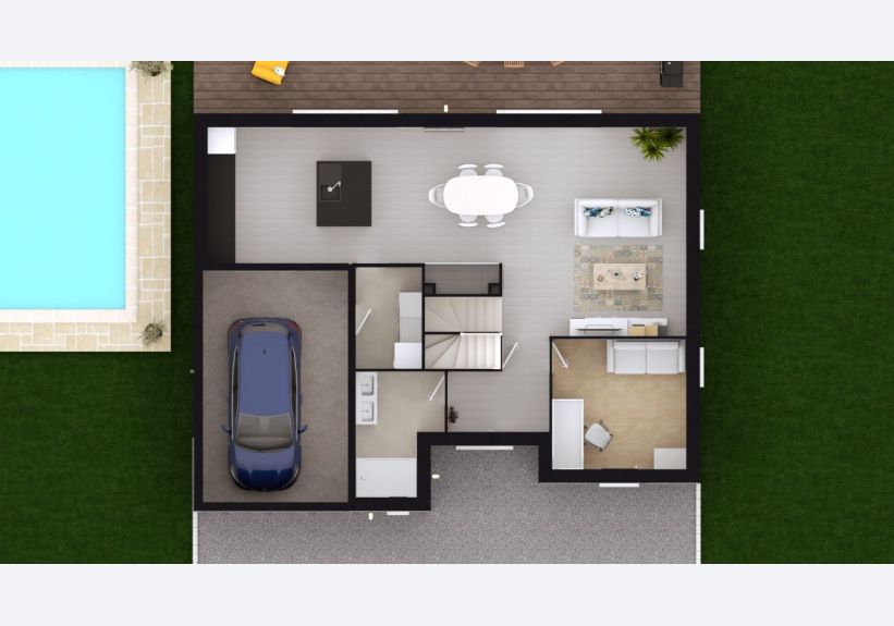 Image du modèle de maison TULIPA 3G-95 - DESSUS RDC