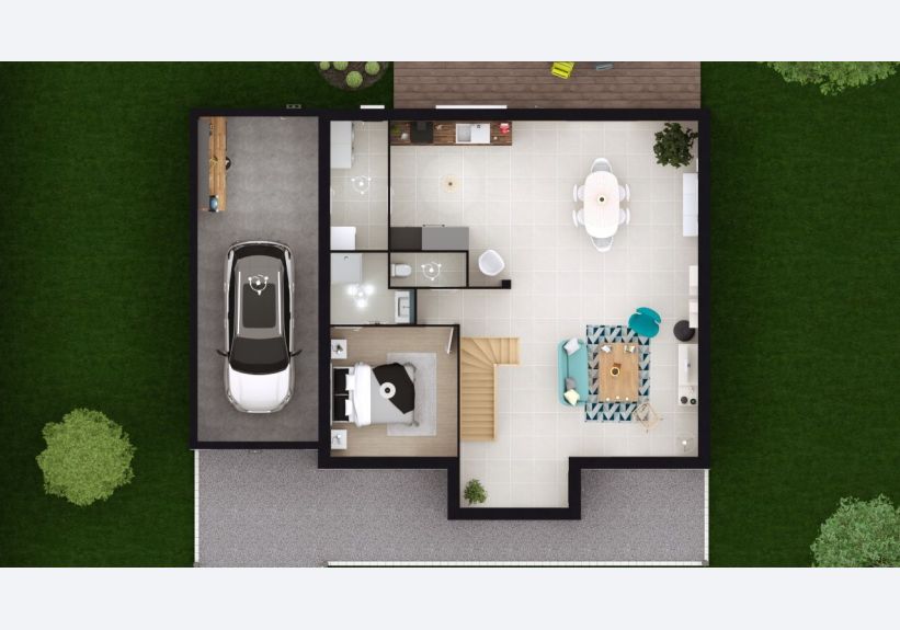 Image du modèle de maison DAHLIA 5G-150 - DESSUS RDC