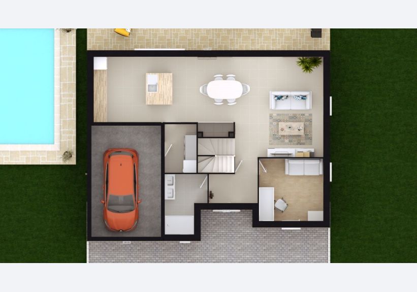 Image du modèle de maison TULIPA 5G-126 - DESSUS RDC