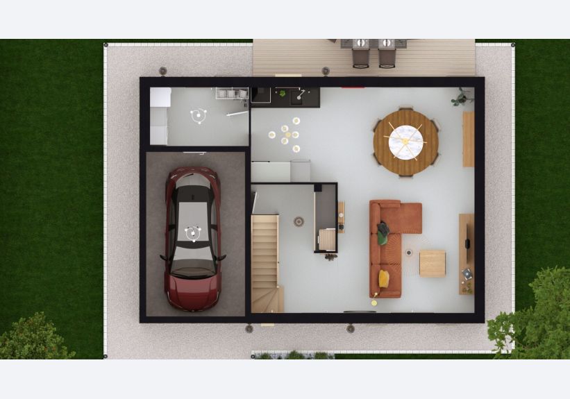 Image du modèle de maison PRIMULA3G-98-VUEDESSUSRDC