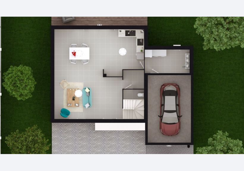 Image du modèle de maison FUSCHIA 4G-131 - DESSUS RDC
