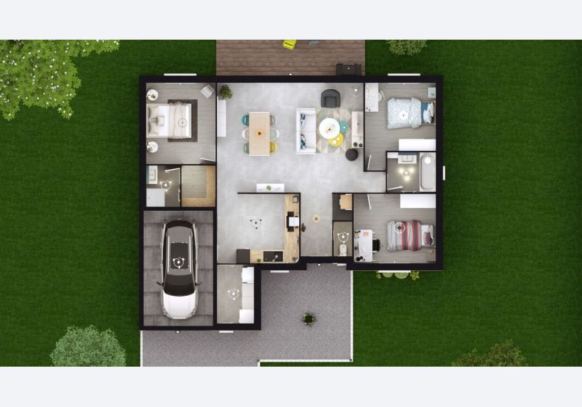 Image du modèle de maison ROSA 3G-92 - DESSUS RDC