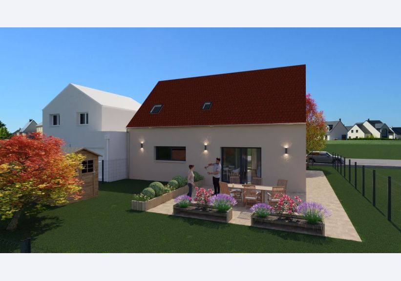 Image du modèle de maison BOISSISE TULIPA 3G-95 GI OCRE BEIGE ARRIERE JOUR