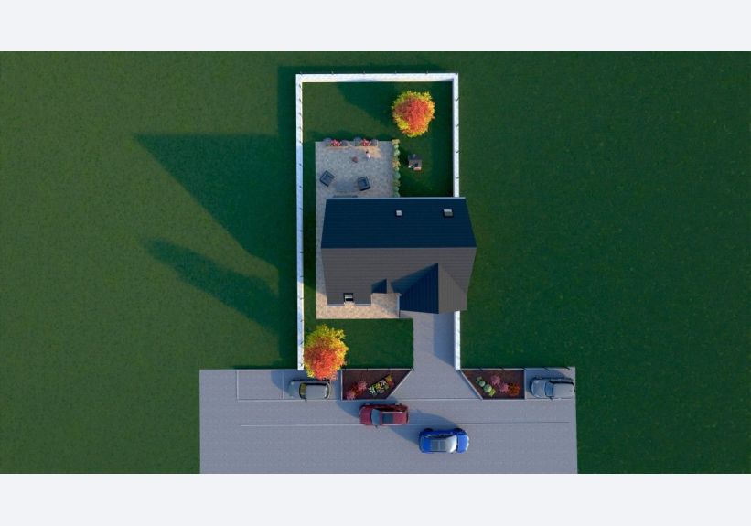Image du modèle de maison BOISSISE TULIPA 4 CH 110 M2 GI ANTHRACITE VUE AERIENNE