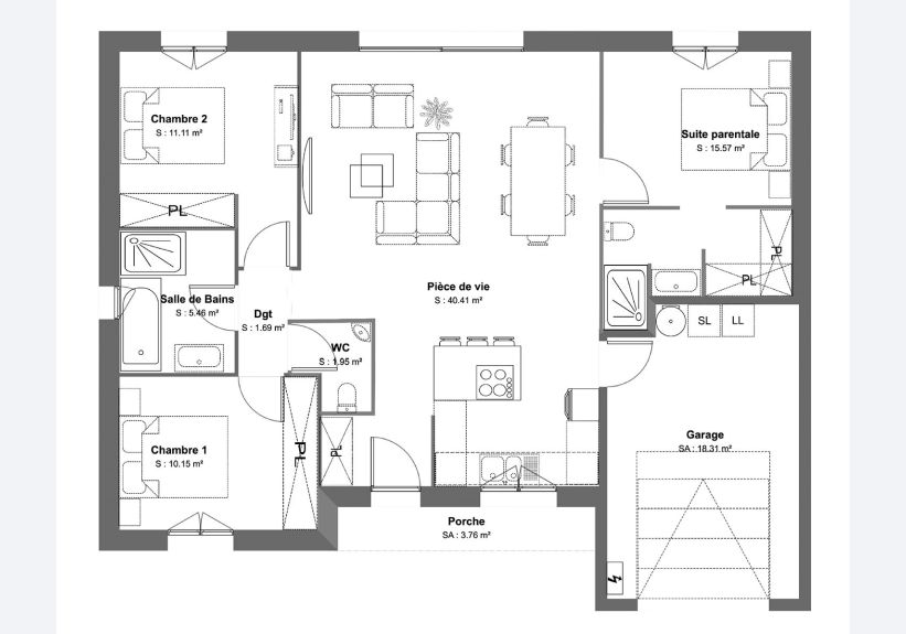 Image du modèle de maison PLAN RDC LA NIORTAISE