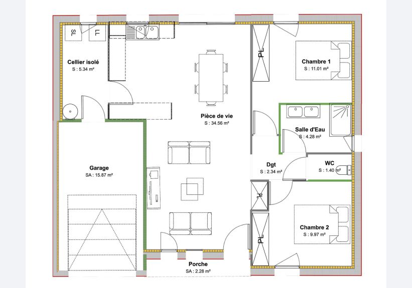 Image du modèle de maison PLAN RDC-POITEVINE
