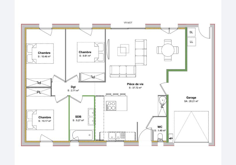 Image du modèle de maison PLAN RDC-LA JONCHERE