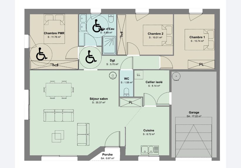 Image du modèle de maison PLAN RDC-LA RAINETTE