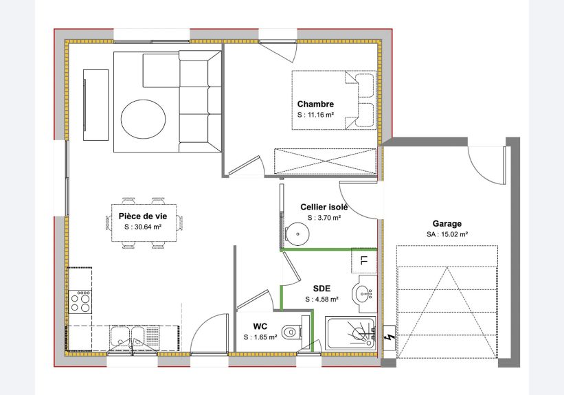 Image du modèle de maison PLAN RDC-GATINE