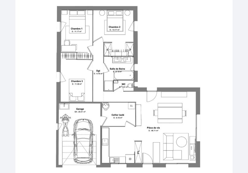 Image du modèle de maison PLAN RDC-LA BELLE DU MARAIS