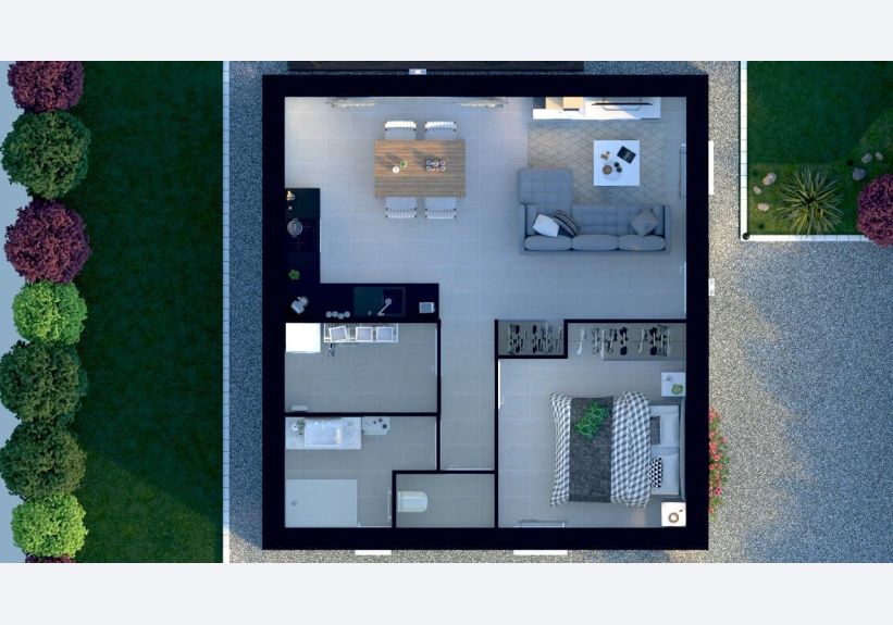 Image du modèle de maison VUE DE HAUT - NUIT