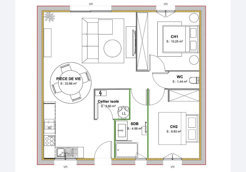 Image du modèle de maison PLAN RDC-LA VENISE VERTE
