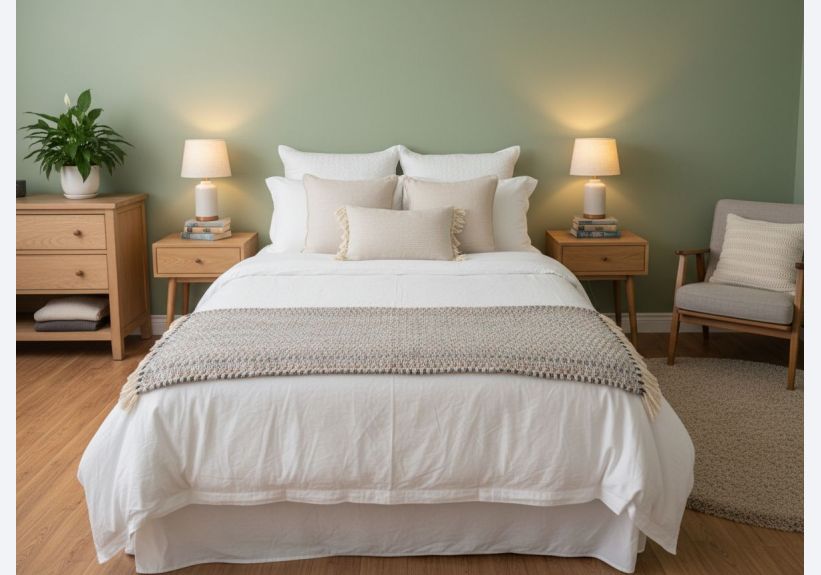 Image du modèle de maison Firefly_Gemini Flash_Genere une chambre de maison rangé vu sur le lit on doit pas voir les fenetre elle d 624480