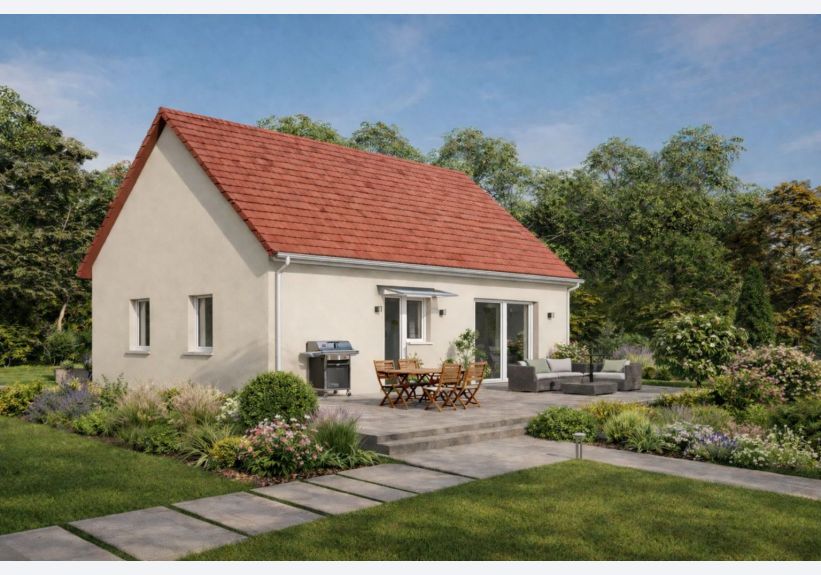 Image du modèle de maison PERAZOLLER_VUE 1 tuiles rouge_menuiseries blanches