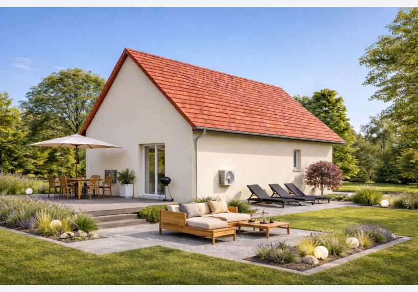 Image du modèle de maison PERAZOLLER_VUE 2_1 tuiles rouge_menuiseries blanches