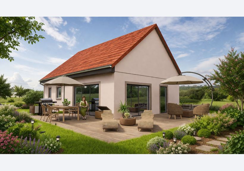Image du modèle de maison RAKOTOARIVELO_VUE 2_tuiles rouge menuiseries anthracite