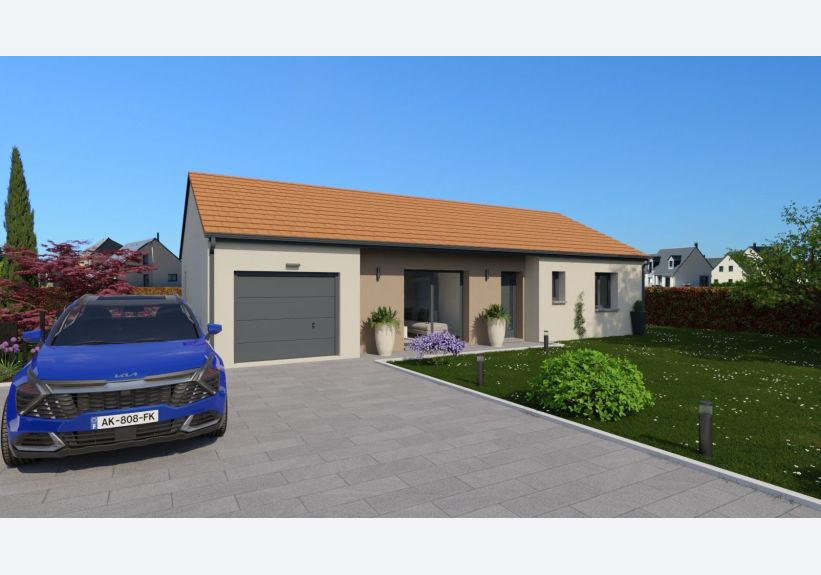 Image du modèle de maison Vue devant 1 toit rouge
