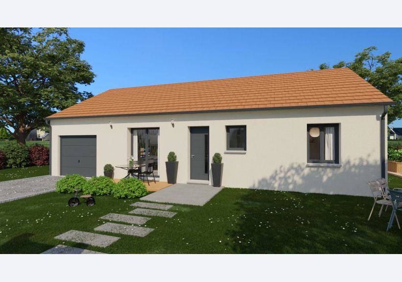 Image du modèle de maison Vue devant 1 toit rouge