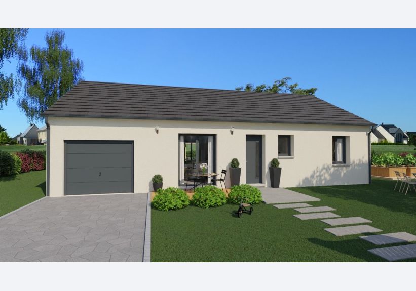 Image du modèle de maison Vue devant 1 toit ardoisé