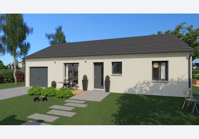 Image du modèle de maison Vue devant 2 toit ardoisé