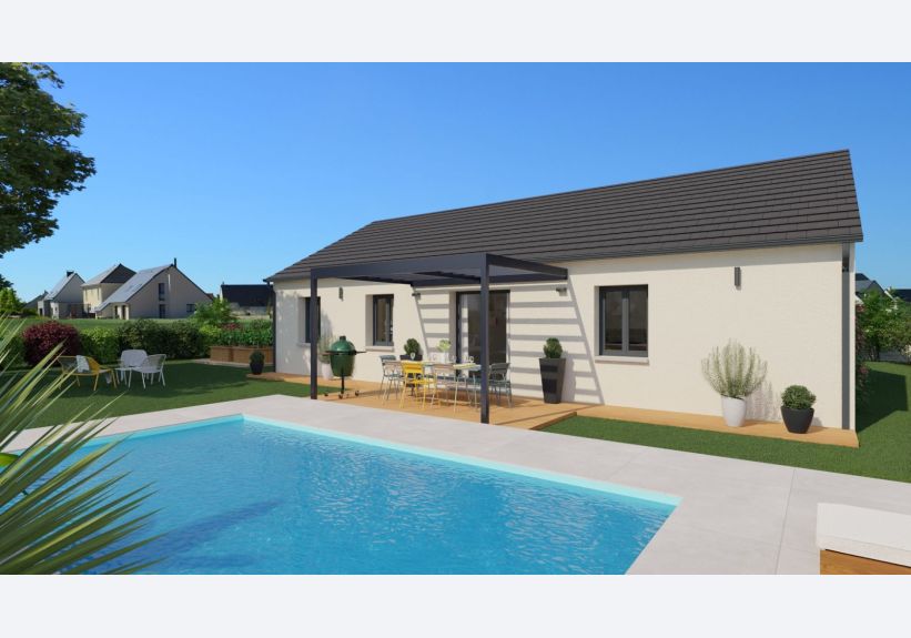 Image du modèle de maison Vue arrière 1 toit ardoisé