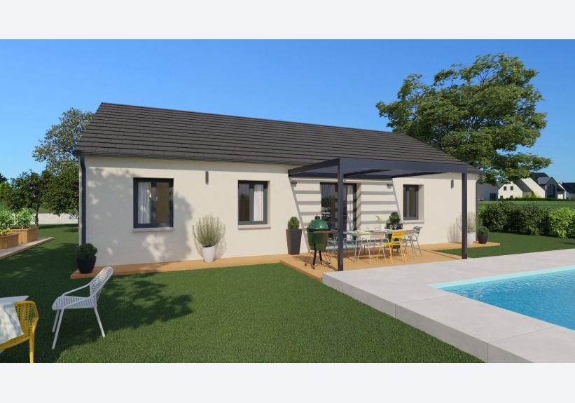 Image du modèle de maison Vue arrière 2 toit ardoisé