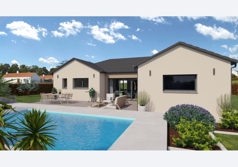 Image du modèle de maison Vue arrière 1 toit ardoisé