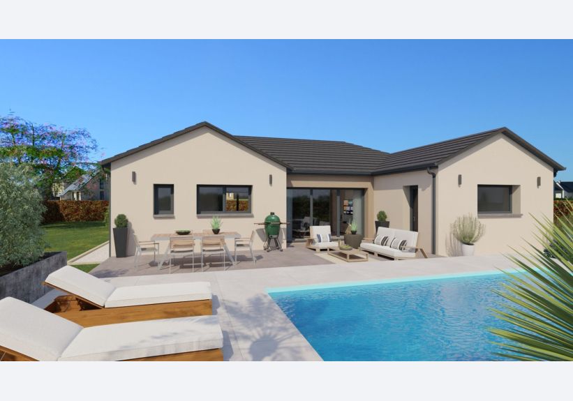 Image du modèle de maison Vue arrière 2 toit ardoisé