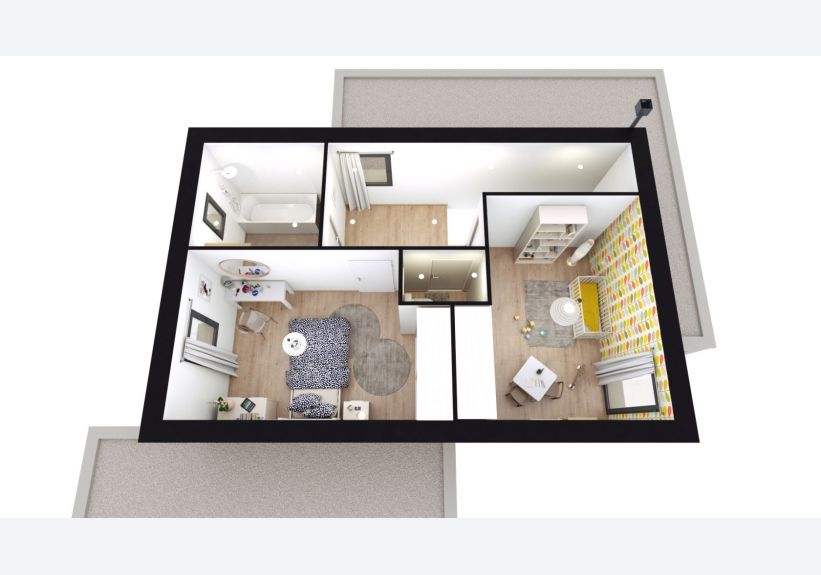 Image du modèle de maison ALICIA axo étage