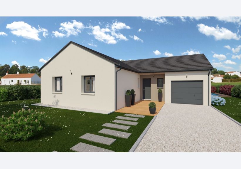 Image du modèle de maison Vue devant toit ardoisé