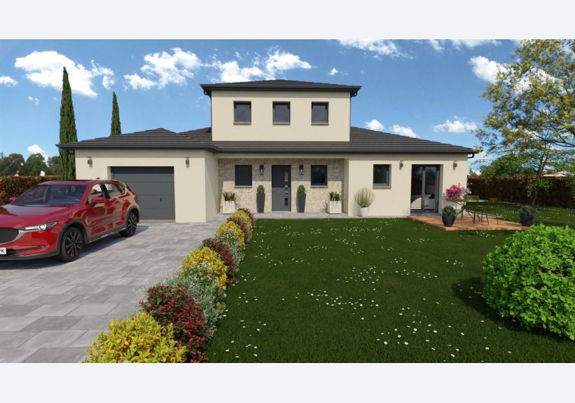 Image du modèle de maison Vue devant toit ardoisé