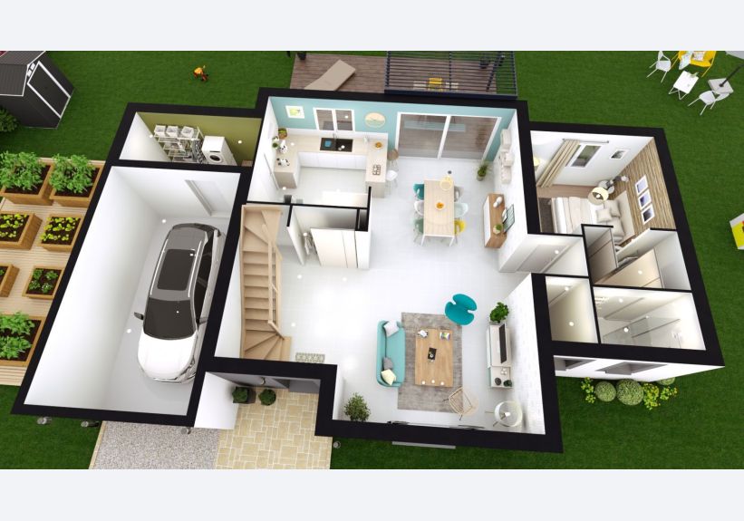 Image du modèle de maison CLEA axo rdc