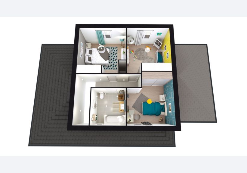 Image du modèle de maison CLEA axo étage