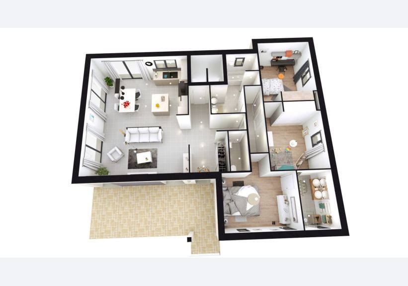 Image du modèle de maison LEA axo RDC