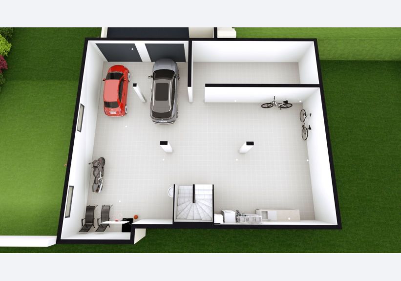 Image du modèle de maison LEA axo sous sol