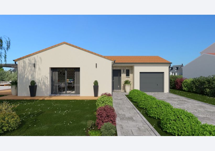 Image du modèle de maison Vue devant toit rouge