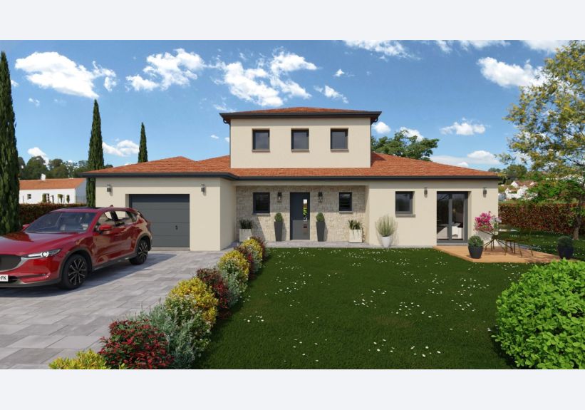 Image du modèle de maison Vue devant toit rouge