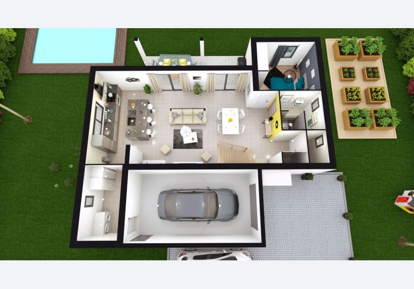 Image du modèle de maison SOFIA axo rdc