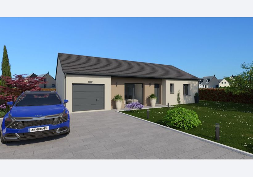 Image du modèle de maison Vue devant toit ardoisé 1