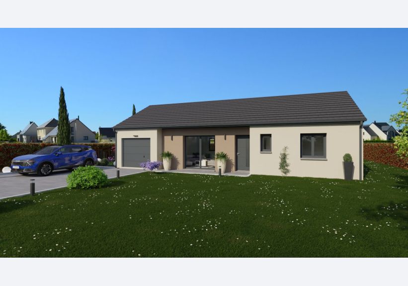 Image du modèle de maison Vue devant toit ardoisé 2