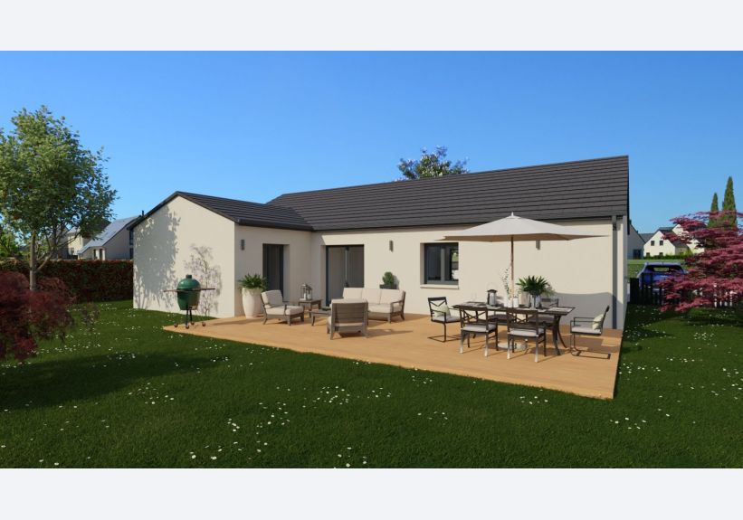 Image du modèle de maison Vue arrière toit ardoisé