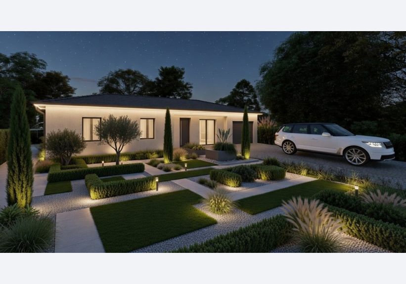 Image du modèle de maison AI VUE NUIT AVANT