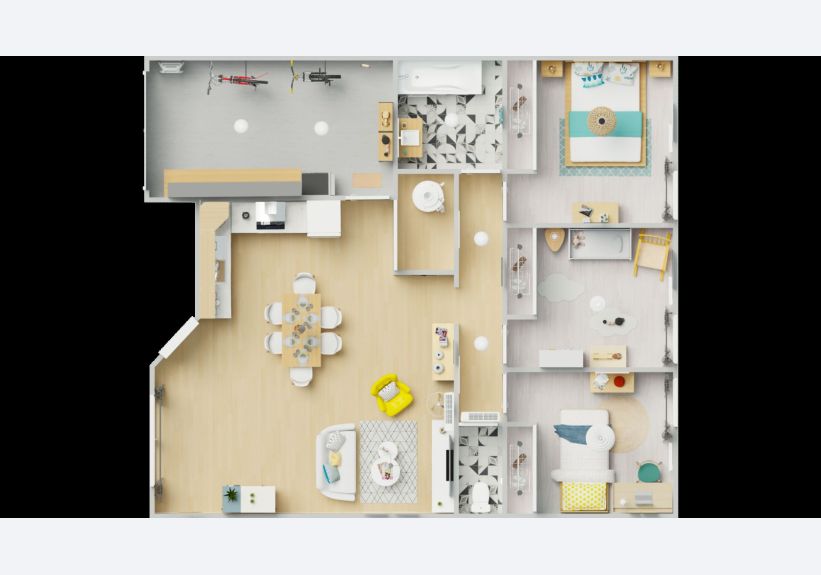Image du modèle de maison 1vuededessus