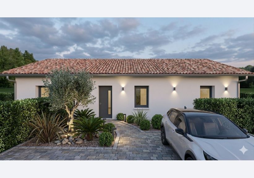 Image du modèle de maison rectangle 80 facade avant
