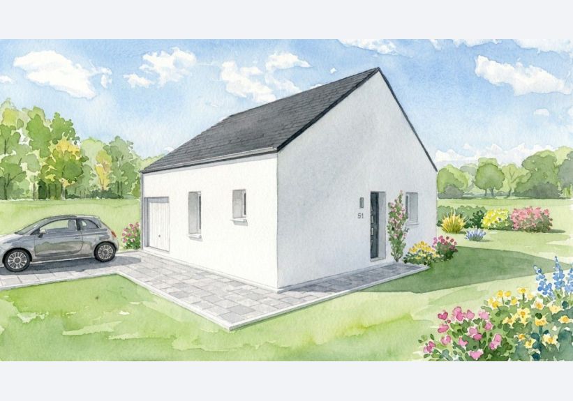 Image du modèle de maison 2 Façade RENNES M Performance 2.0 GI  -(fretel)