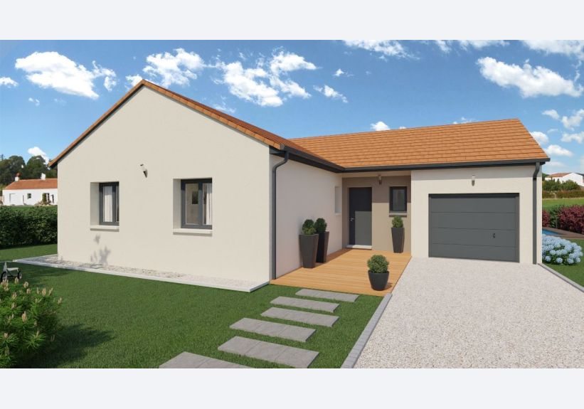 Image du modèle de maison Vue devant toit rouge